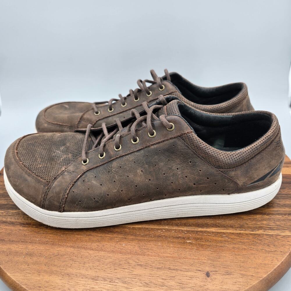Altra Cayd Shoes Mens 12.5 M Brown Leather Lace Up Low Top Casual Sneakers - Picture 3 of 8